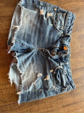 American Eagle Outfitters Distressed Blue Denim Jean Shorts